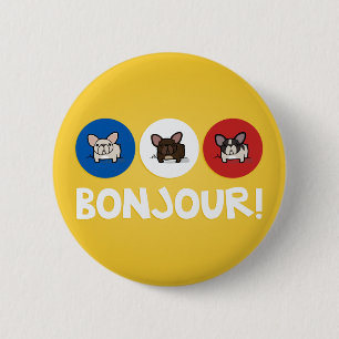 Badge Rond 5 Cm Bonjour !