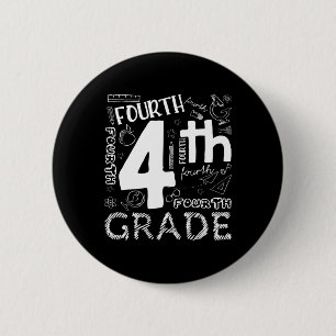 Badge Rond 5 Cm Bonjour 4e année Enseignants garçons et équipe 4e