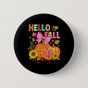 Badge Rond 5 Cm Bonjour automne Action de grâce Coquette Boho Flor