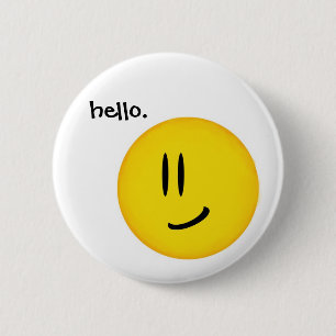 Badge Rond 5 Cm "Bonjour bouton