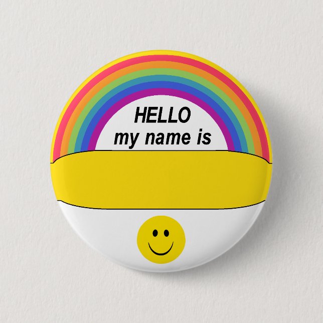 Badge Rond 5 Cm Bonjour bouton heureux (Devant)