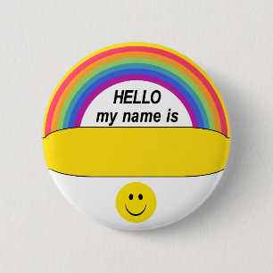 Badge Rond 5 Cm Bonjour bouton heureux