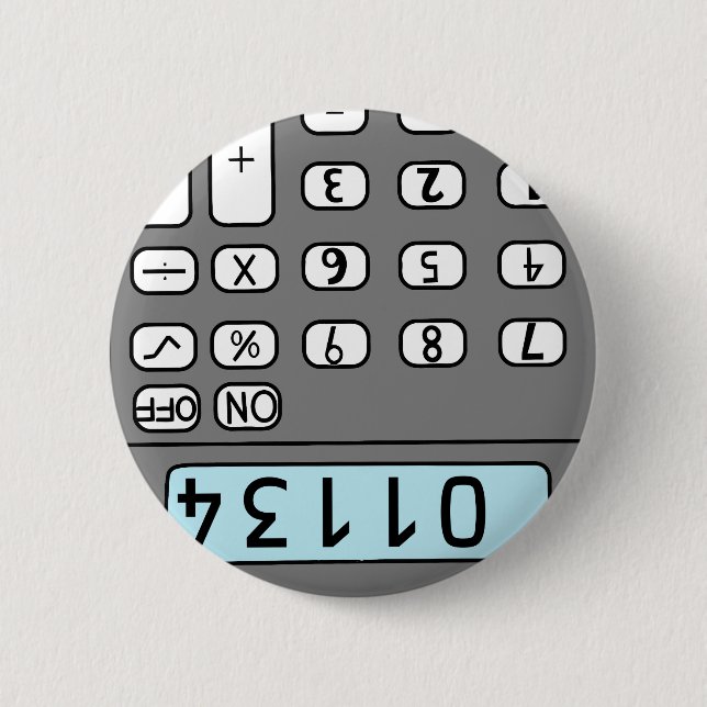 Badge Rond 5 Cm bonjour calculatrice (Devant)