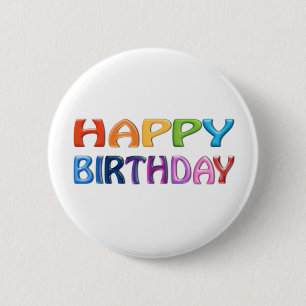 Badge Rond 5 Cm BONJOUR D'ANNIVERSAIRE - Joyeux cadeau en 3D