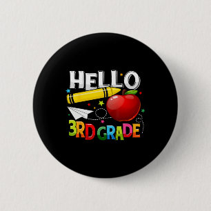 Badge Rond 5 Cm Bonjour Équipe Enseignante 3e Année Troisième Clas