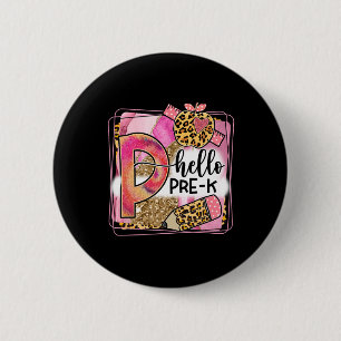 Badge Rond 5 Cm Bonjour Équipe Pré-maternelle Byck Pour Enseignant