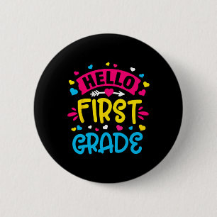Badge Rond 5 Cm Bonjour Équipe Première Année 1ère Année Byck À L'