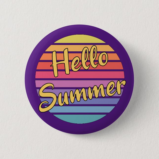 Badge Rond 5 Cm Bonjour été (Devant)