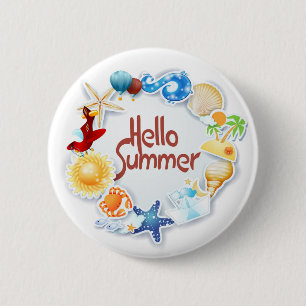 Badge Rond 5 Cm Bonjour été