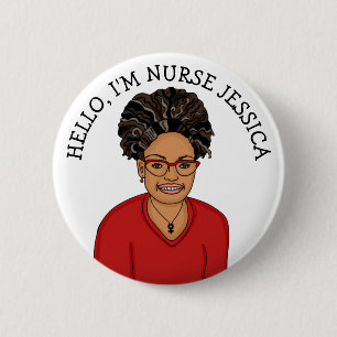 Badge Rond 5 Cm Bonjour, Je suis Infirmière Ajouter Nom