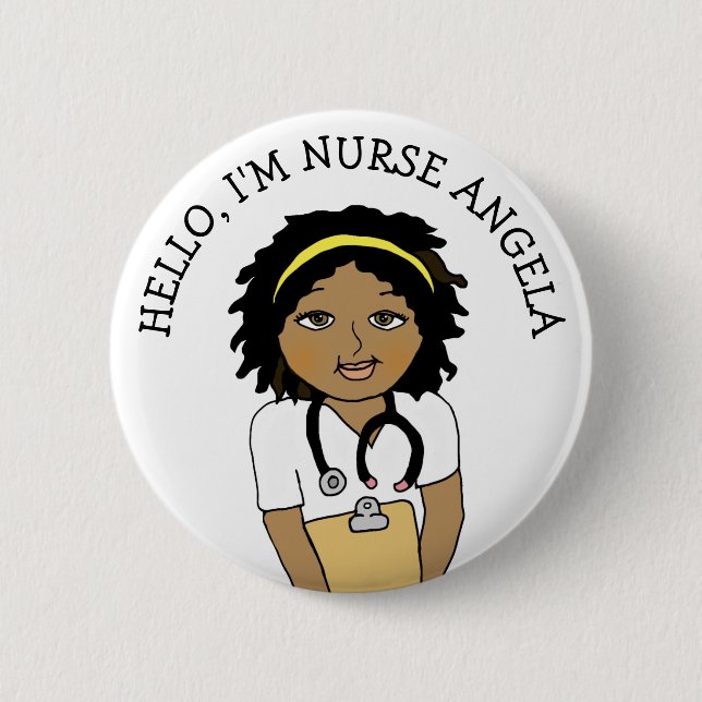 Badge Rond 5 Cm Bonjour, Je suis Infirmière Ajouter Nom (Devant)