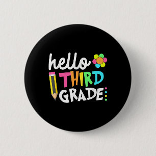 Badge Rond 5 Cm Bonjour l'équipe de troisième année 3e année Retou