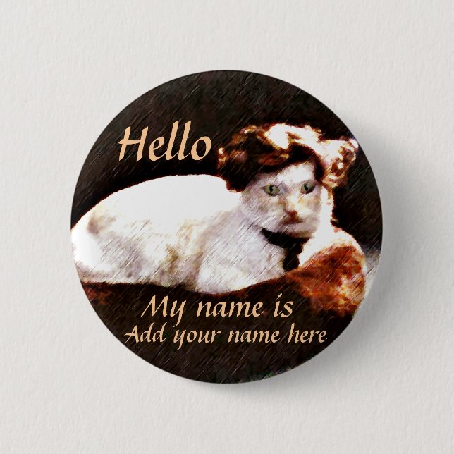 Badge Rond 5 Cm Bonjour, Mon Nom Est.._Bouton (Devant)