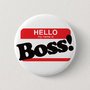 Badge Rond 5 Cm Bonjour mon nom est patron
