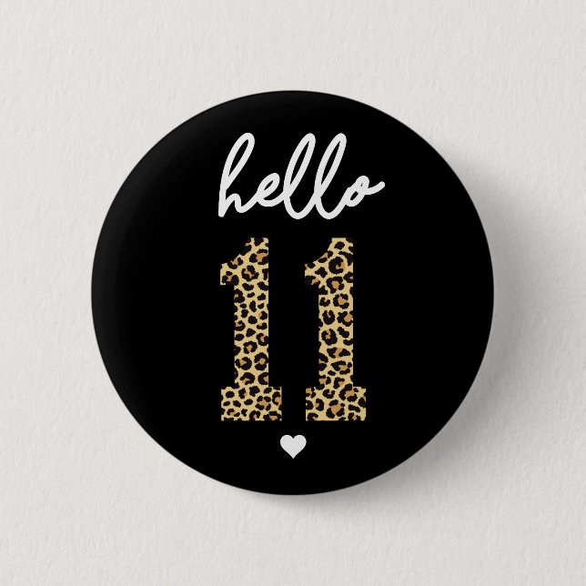 Badge Rond 5 Cm Bonjour Onze Anniversaire célébration (Devant)