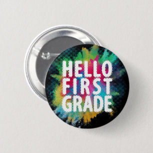 Badge Rond 5 Cm Bonjour première année ! Drôle 1ère année de retou