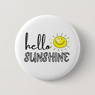 Badge Rond 5 Cm Bonjour soleil printemps été