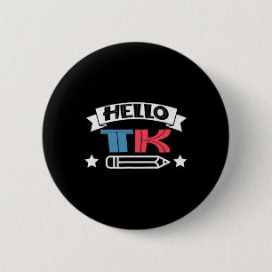 Badge Rond 5 Cm Bonjour T-K pour garçon fille s'amuser retour à l'