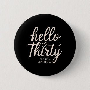 Badge Rond 5 Cm Bonjour trente Est 1996 30e anniversaire Chapitre