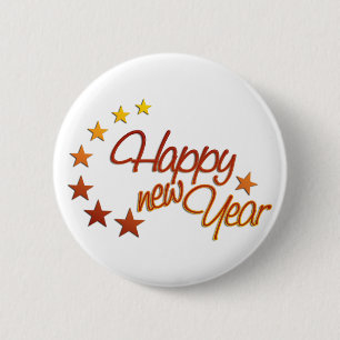 Badge Rond 5 Cm Bonne année avec étoile