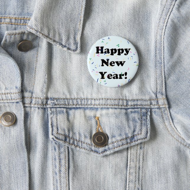 Badge Rond 5 Cm Bonne année ! Confetti (En situation)