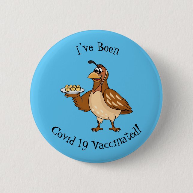 Badge Rond 5 Cm Bonne caille avec dessin animé d'oeufs (Devant)