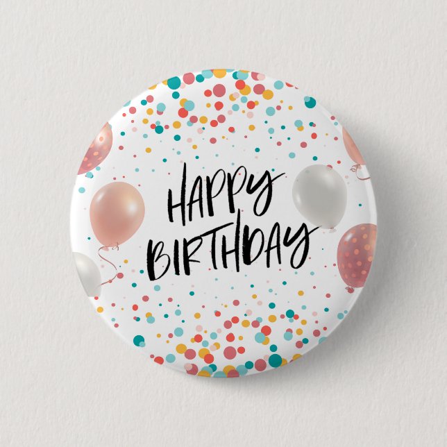 Badge Rond 5 Cm Bonne fête d'anniversaire  (Devant)