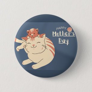 Badge Rond 5 Cm Bonne fête des mères mignonne chat et chaton