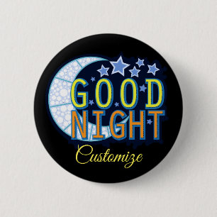 Badge Rond 5 Cm Bonne nuit Croissant Lune Thunder_Cove