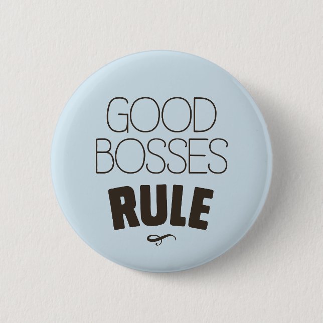 Badge Rond 5 Cm Bonne règle de patrons - type de brun foncé (Devant)