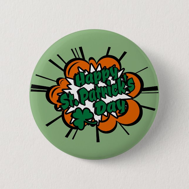 Badge Rond 5 Cm Bonne Saint Patrick's Day (Devant)