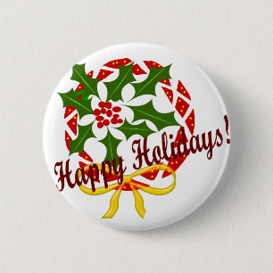 Badge Rond 5 Cm Bonnes fêtes guirlande