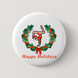 Badge Rond 5 Cm Bonnes fêtes guirlande gymnastique