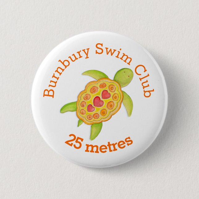 Badge Rond 5 Cm Bonnet de bouton de tortue (Devant)