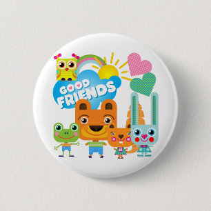 Badge Rond 5 Cm Bons amis d'animaux