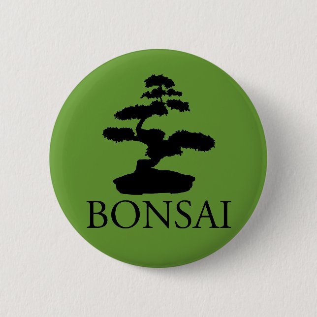 Badge Rond 5 Cm Bonsai Silhouette (Devant)