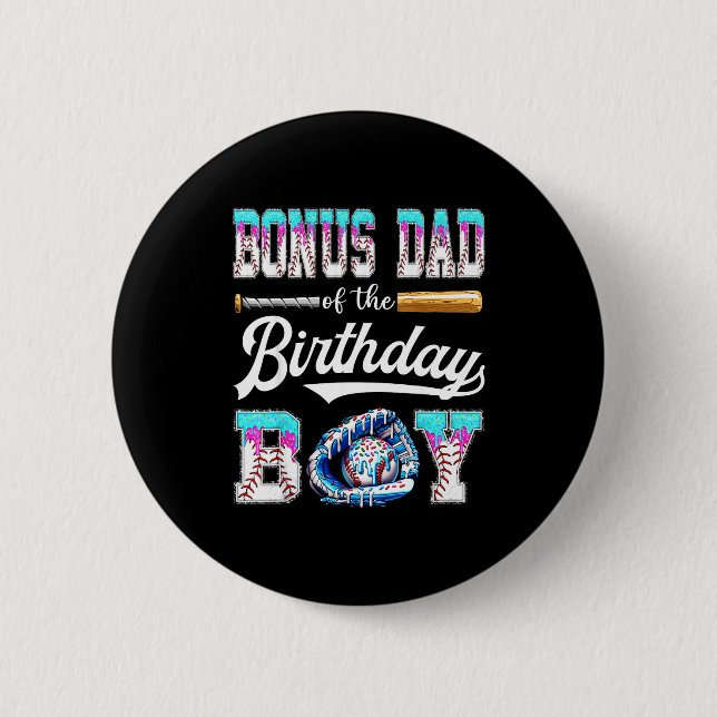 Badge Rond 5 Cm Bonus Dad Of The Birthday Boy Baseball Ice Cream D (Devant)