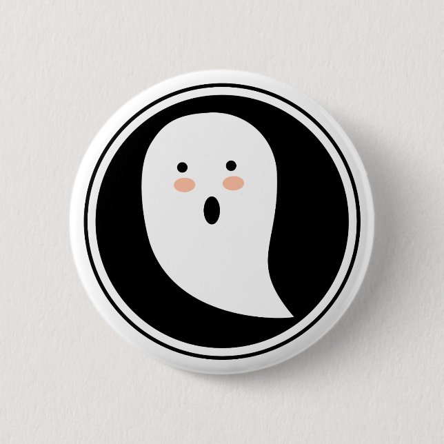 Badge Rond 5 Cm Boo ! Bouton Pinback du fantôme d'Halloween (Devant)
