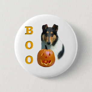 Badge Rond 5 Cm Boo Collie lisse - Bouton