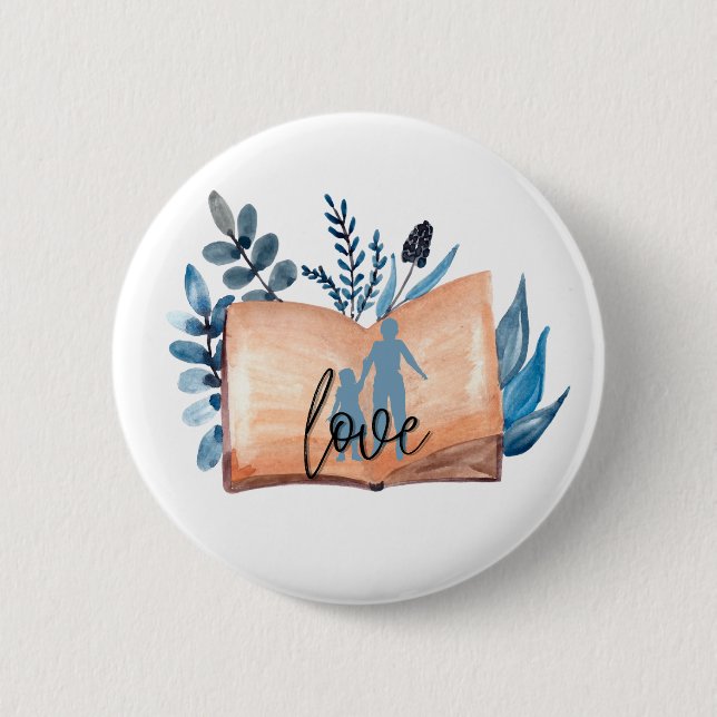 Badge Rond 5 Cm Book Love (Devant)