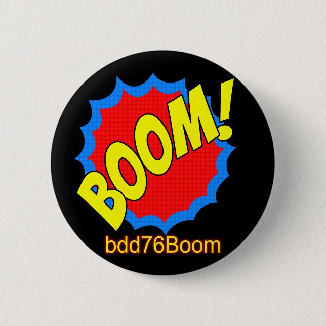 Badge Rond 5 Cm Boom ! Insigne de l'émoticône bdd76Boom (Devant)