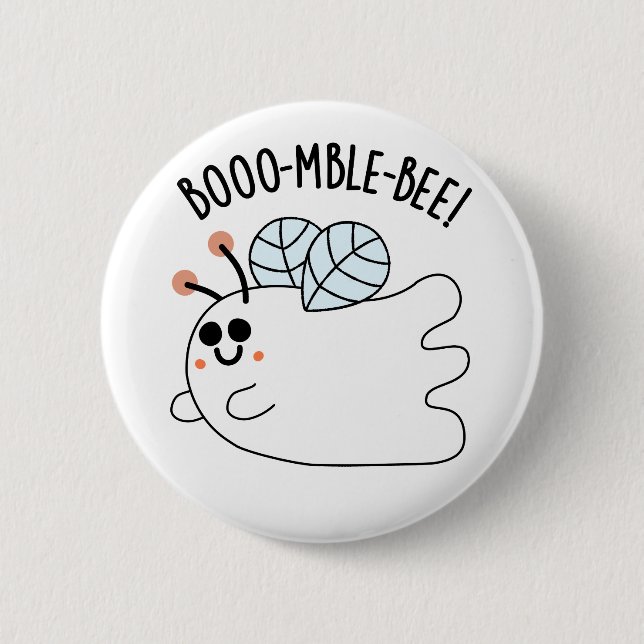 Badge Rond 5 Cm Boomble Bee Funny Ghost Bee Pun (Devant)