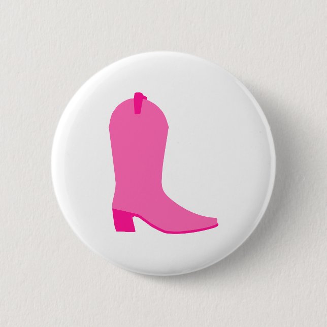 Badge Rond 5 Cm Boot de cowgirl rose (Devant)