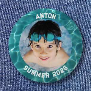 Badge Rond 5 Cm Bordure de piscine Aqua Vert Photo de Sport