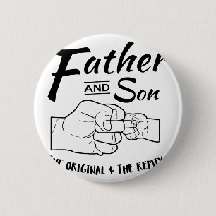 Badge Rond 5 Cm Bosse de poing de père et de fils