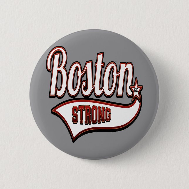 Badge Rond 5 Cm Boston élégant fort (Devant)
