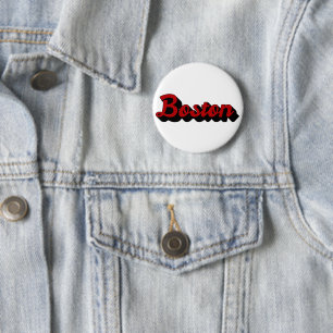 Badge Rond 5 Cm Boston rouge et noir