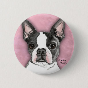 Badge Rond 5 Cm Boston Terrier