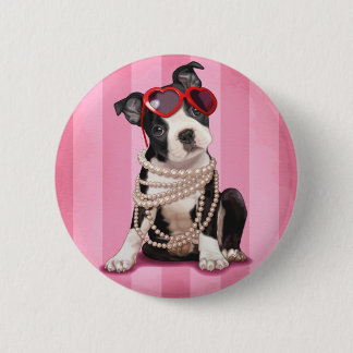 Badge Rond 5 Cm Boston Terrier