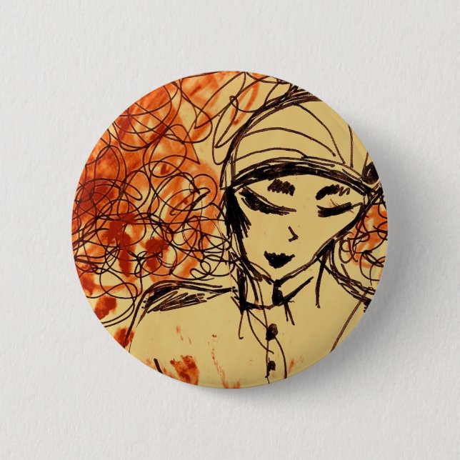 Badge Rond 5 Cm Boton - Je dessine Rose (Devant)